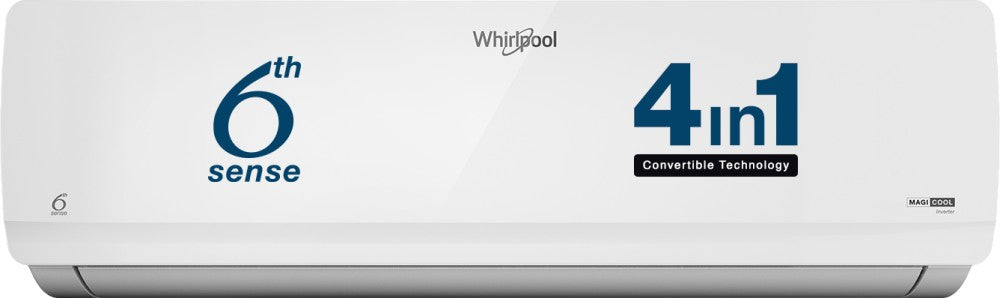 Whirlpool कनवर्टिबल 4-इन-1 कूलिंग 2023 मॉडल 1 टन 5 स्टार स्प्लिट इन्वर्टर 6th सेंस टेक्नोलॉजी AC - सफ़ेद - Magicool 10T 5S INV CNV S3I1AD0 (SAl12B53MCD0), कॉपर कंडेंसर