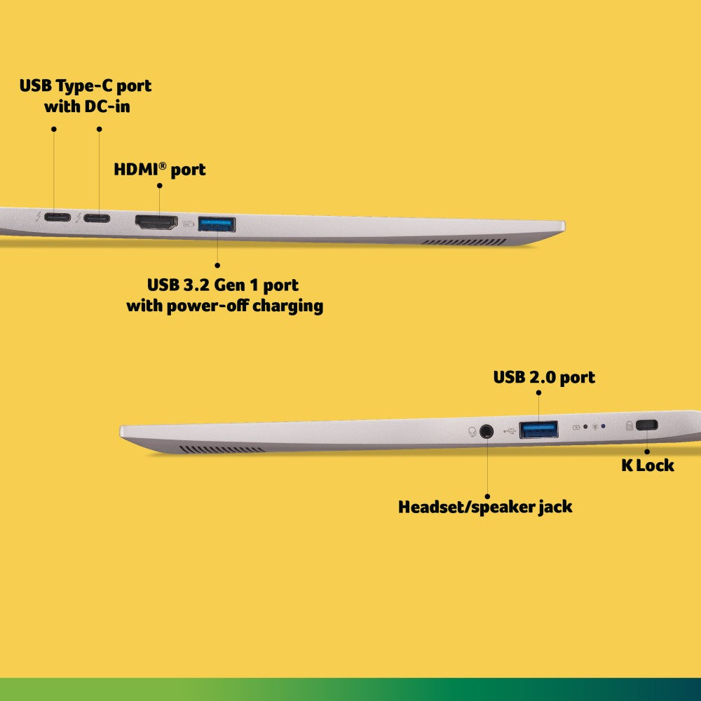 Acer Swift Go 14 Ryzen 5 Hexa Core 7530U - (8GB/512GB SSD/Windows 11 Home) SFG14-41 नोटबुक - 14 इंच, शानदार पिंक (गुलाबी), 1.25 Kg, MS Office के साथ