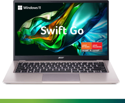 Acer Swift Go 14 Ryzen 5 Hexa Core 7530U - (8GB/512GB SSD/Windows 11 Home) SFG14-41 नोटबुक - 14 इंच, शानदार पिंक (गुलाबी), 1.25 Kg, MS Office के साथ