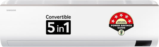 सैमसंग कन्वर्टिबल 5-इन-1 कूलिंग 2023 मॉडल 1.5 टन 5 स्टार स्प्लिट इन्वर्टर एसी - सफेद - AR18CYNZABE/AR18CYNZABENNA/AR18CYNZABEXNA, कॉपर कंडेनसर