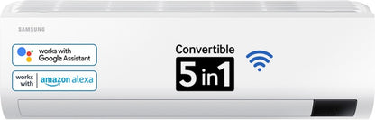 SAMSUNG Convertible 5-in-1 Cooling 2023 Model 1.5 Ton 3 Star Split Inverter AC with Wi-fi Connect  - White - AR18CYLZAWK/AR18CYLZAWKNNA/AR18CYLZAWKXNA, Copper Condenser