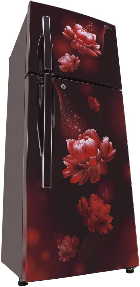 LG 240 L Frost Free Double Door 2 Star Convertible Refrigerator  with Inverter Compressor, Express Freeze & Multi Air Flow - Maroon, GL-S292RSCY