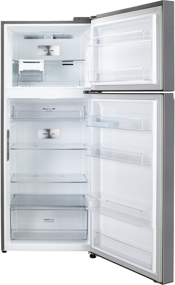 LG 423 L Frost Free Double Door Top Mount 3 Star Convertible Refrigerator - Shiny Steel, GL-T422VPZX