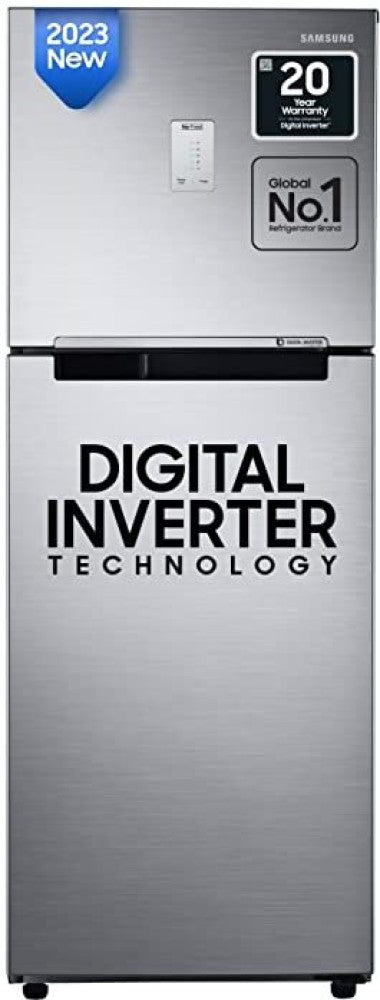 SAMSUNG 236 L Frost Free Double Door 2 Star Refrigerator  with Digital Inverter - Elegant Inox, RT28C3452S8/HL