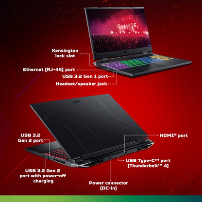 Acer Nitro 5 (2023) Ryzen 5 Hexa Core 7535HS - (16 GB/512 GB SSD/Windows 11 Home/4 GB Graphics/NVIDIA GeForce RTX 3050) AN515-47 Gaming Laptop - 15.6 Inch, Obsidian Black, 2.5 Kg