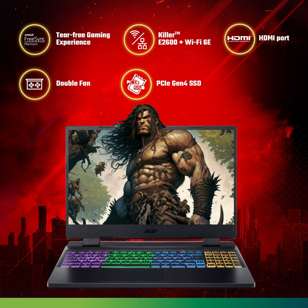 Acer Nitro 5 (2023) Ryzen 5 Hexa Core 7535HS - (16 GB/512 GB SSD/Windows 11 Home/4 GB Graphics/NVIDIA GeForce RTX 3050) AN515-47 Gaming Laptop - 15.6 Inch, Obsidian Black, 2.5 Kg