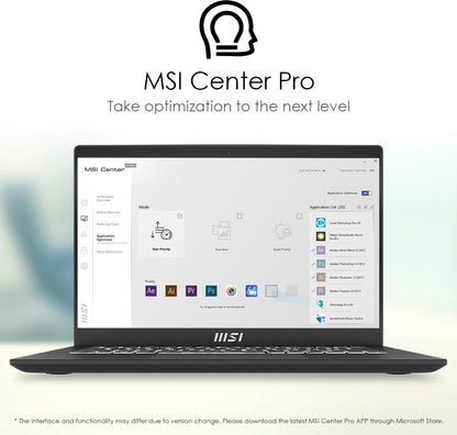 MSI Core i7 13th Gen - (16 GB/512 GB SSD/Windows 11 Home) आधुनिक 14 C13M-435IN पतला और हल्का लैपटॉप - 14 इंच, क्लासिक ब्लैक, 1.4 किलोग्राम