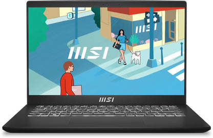 MSI Core i7 13th Gen - (16 GB/512 GB SSD/Windows 11 Home) आधुनिक 14 C13M-435IN पतला और हल्का लैपटॉप - 14 इंच, क्लासिक ब्लैक, 1.4 किलोग्राम