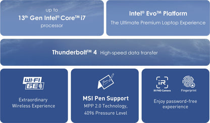 MSI Core i7 13वीं पीढ़ी - (16 GB/1 TB SSD/Windows 11 Home) समिट E14FlipEvo A13MT-278IN पतला और हल्का लैपटॉप - 14 इंच, काला, 1.6 किलोग्राम