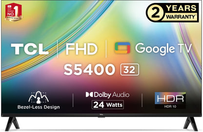 TCL 80.04 cm (32 inch) Full HD LED Smart Google TV with Bezel Less & Extra Brightness - 32S5400