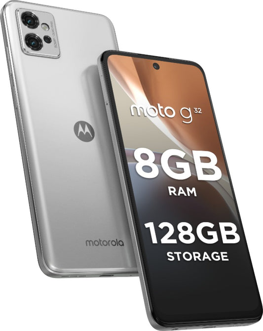 MOTOROLA G32 (सैटिन सिल्वर, 128 जीबी) - 8 जीबी रैम