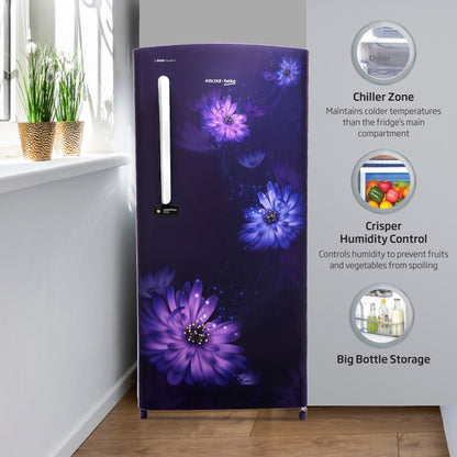 Voltas Beko 225 L Direct Cool Single Door 3 Star Refrigerator - Dahlia Blue, RDC245C60/DBEXXXXSG