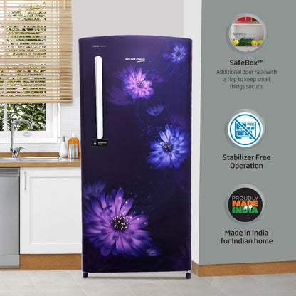 Voltas Beko 225 L Direct Cool Single Door 3 Star Refrigerator - Dahlia Blue, RDC245C60/DBEXXXXSG