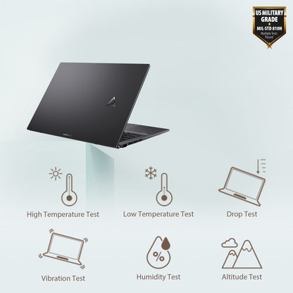 Asus Zenbook 14 OLED (2023) Ryzen 7 ऑक्टा कोर 7730U - (16GB/512GB SSD/Windows 11 Home) UM3402YA-KM741WS पतला और हल्का लैपटॉप - 14 इंच, जेड ब्लैक, 1.39 Kg, MS Office के साथ