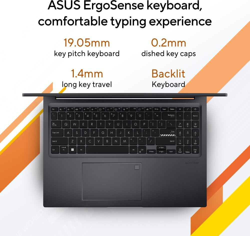 ASUS Vivobook 16 (2023) Ryzen 5 Hexa Core 7530U - (16 GB/512 GB SSD/Windows 11 Home) M1605YA-MB541WS लैपटॉप - 16 इंच, टफ ब्लैक, 1.88 किलोग्राम, एमएस ऑफिस के साथ