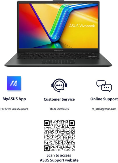 ASUS Vivobook Go 14 (2023) Ryzen 3 Quad Core 7320U - (8 GB/512 GB SSD/Windows 11 Home) E1404FA-NK322WS Thin and Light Laptop - 14 Inch, Mixed Black, 1.38 Kg, With MS Office