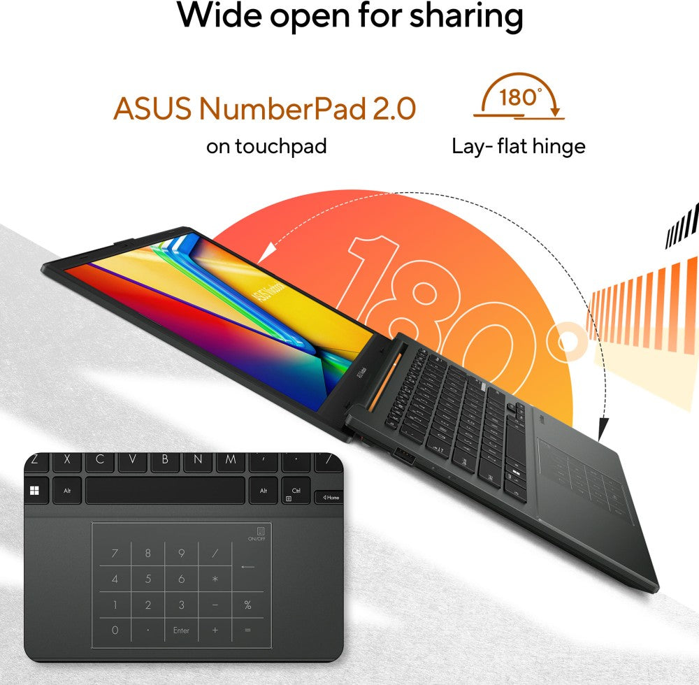 ASUS Vivobook Go 14 (2023) Ryzen 3 Quad Core 7320U - (8 GB/512 GB SSD/Windows 11 Home) E1404FA-NK322WS Thin and Light Laptop - 14 Inch, Mixed Black, 1.38 Kg, With MS Office