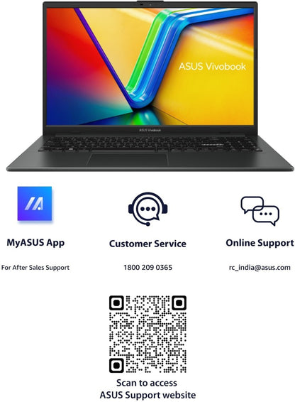 ASUS Vivobook Go 15 (2023) Ryzen 3 क्वाड कोर 7320U - (8 GB/512 GB SSD/Windows 11 Home) E1504FA-NJ322WS पतला और हल्का लैपटॉप - 15.6 इंच, मिश्रित काला, 1.63 किलोग्राम, एमएस ऑफिस के साथ