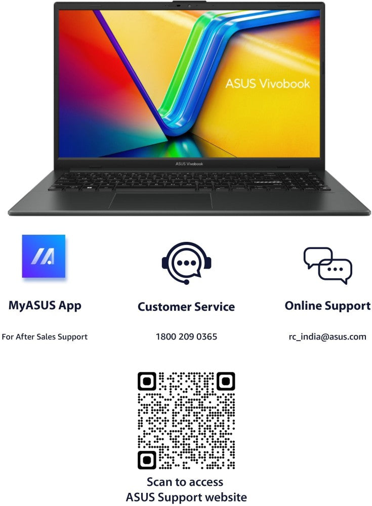 ASUS Vivobook Go 15 (2023) Ryzen 5 क्वाड कोर 7520U - (8 जीबी/512 जीबी एसएसडी/विंडोज 11 होम) E1504FA-NJ522WS पतला और हल्का लैपटॉप - 15.6 इंच, मिश्रित काला, 1.63 किलोग्राम, एमएस ऑफिस के साथ