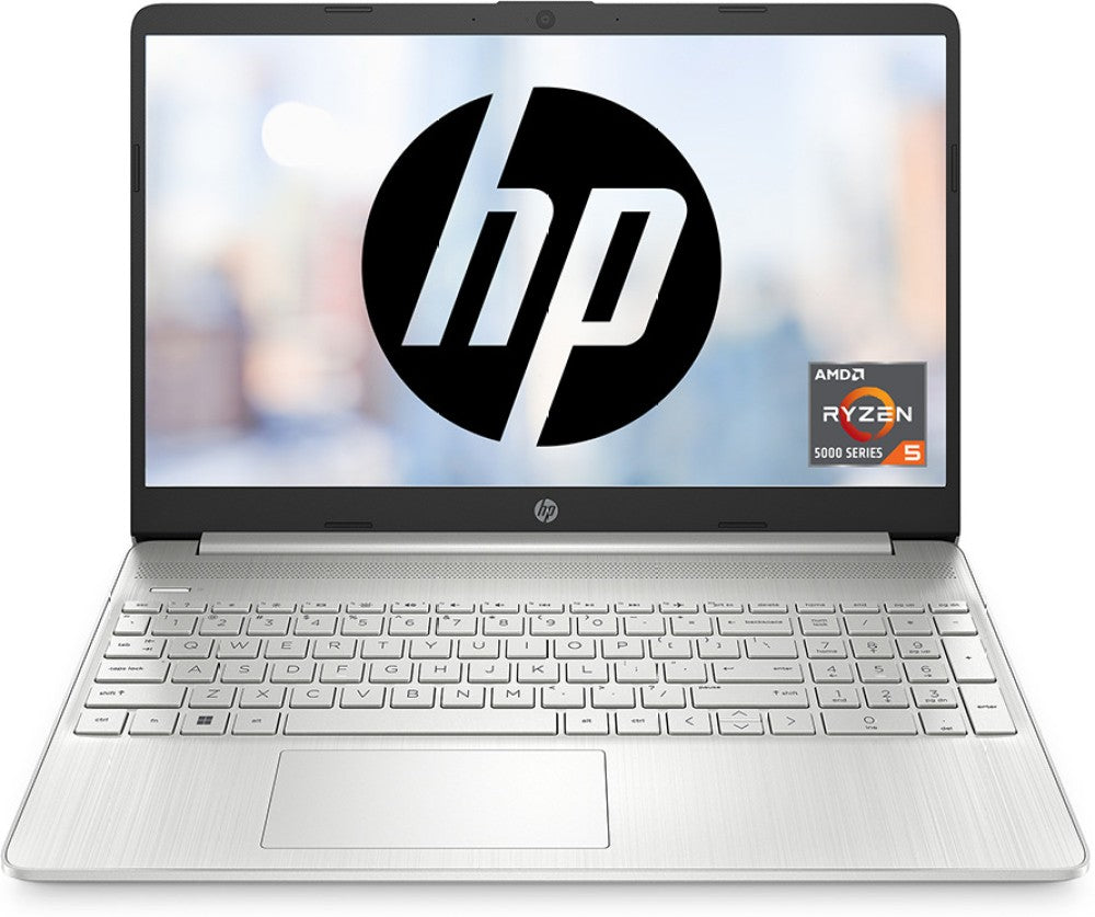 HP Ryzen 5 हेक्सा कोर 5500U - (8 GB/512 GB SSD/Windows 11 Home) 15s- eq2144au पतला और हल्का लैपटॉप - 15.6 इंच, नेचुरल सिल्वर, 1.69 किग्रा, MS ऑफिस के साथ