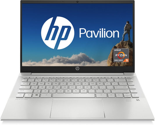 HP Pavilion Ryzen 5 Hexa Core 5625U - (8 GB/512 GB SSD/Windows 11 Home) 14-EC1003AU पतला और हल्का लैपटॉप - 14 इंच, नेचुरल सिल्वर, 1.41 किलोग्राम, MS ऑफिस के साथ