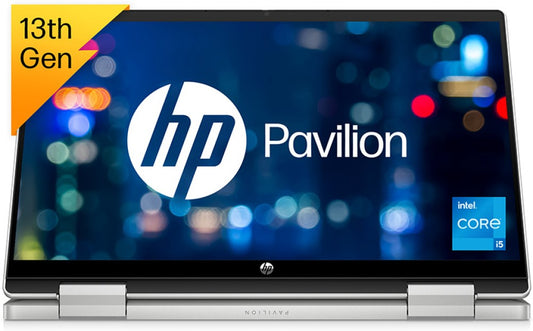 HP Pavilion x360 (2023) Intel Core i5 13th Gen - (16 GB/1 TB SSD/Windows 11 Home) 14-ek1010TU पतला और हल्का लैपटॉप - 14 इंच, नेचुरल सिल्वर, 1.41 किलोग्राम, MS ऑफिस के साथ