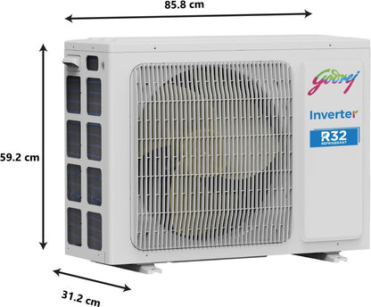 Godrej 5-इन-1 कन्वर्टिबल कूलिंग 2023 मॉडल 1.5 टन 5 स्टार स्प्लिट इन्वर्टर आई-सेंस टेक्नोलॉजी ब्लू फिन एंटी कोरोसिव कोटिंग एसी के साथ - सफेद - एसी 1.5T EI 18IINV5R32 WWA/EI 18IINV5R32 WWR, कॉपर कंडेनसर