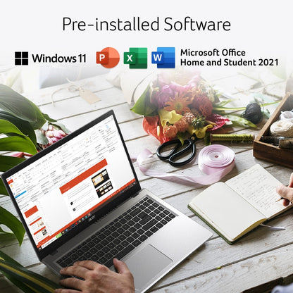 Acer Extensa (2023) Core i3 - (8GB/256GB SSD/Windows 11 Home) EX215-33 नोटबुक - 15.6 इंच, सिल्वर, 1.7 Kg, MS Office के साथ