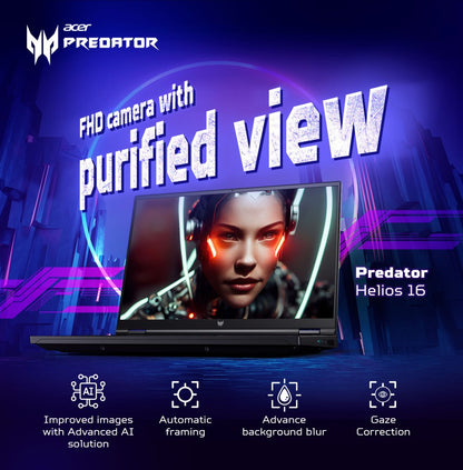 Acer Predator (2023) Core i9 13th Gen - (32 GB/1 TB SSD/Windows 11 Home/12 GB ग्राफ़िक/NVIDIA GeForce RTX 4080) PH16-71 गेमिंग लैपटॉप - 16 इंच, एबिसल ब्लैक