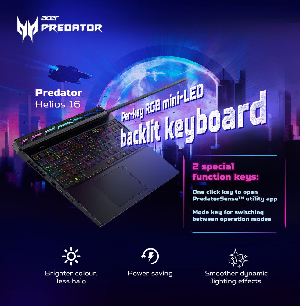 Acer Predator (2023) Core i9 13th Gen - (32 GB/1 TB SSD/Windows 11 Home/12 GB ग्राफ़िक/NVIDIA GeForce RTX 4080) PH16-71 गेमिंग लैपटॉप - 16 इंच, एबिसल ब्लैक