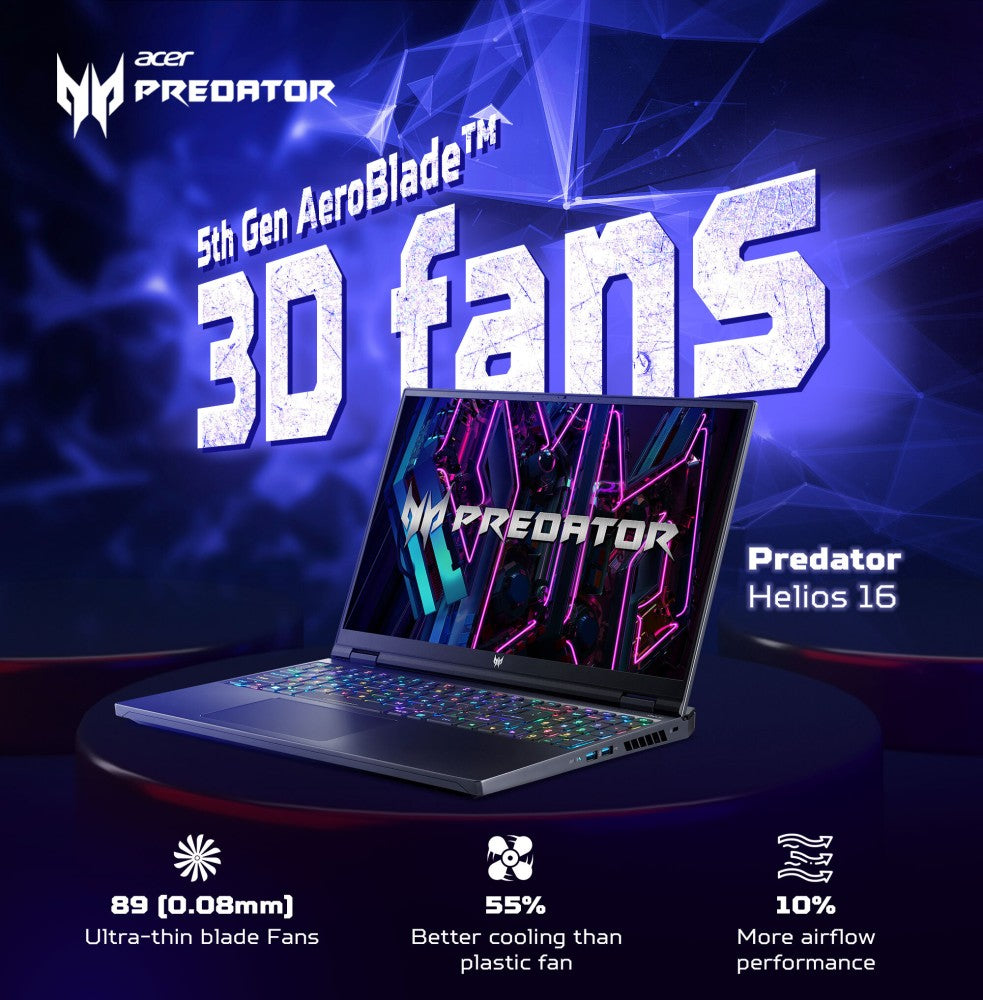 Acer Predator (2023) Core i9 13th Gen - (32 GB/1 TB SSD/Windows 11 Home/12 GB ग्राफ़िक/NVIDIA GeForce RTX 4080) PH16-71 गेमिंग लैपटॉप - 16 इंच, एबिसल ब्लैक