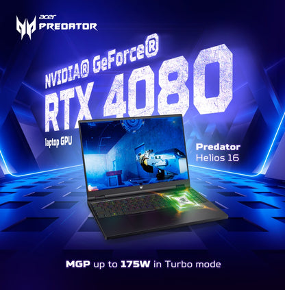 Acer Predator (2023) Core i9 13th Gen - (32 GB/1 TB SSD/Windows 11 Home/12 GB ग्राफ़िक/NVIDIA GeForce RTX 4080) PH16-71 गेमिंग लैपटॉप - 16 इंच, एबिसल ब्लैक