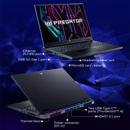 Acer Predator (2023) Core i9 13th Gen - (32 GB/1 TB SSD/Windows 11 Home/12 GB ग्राफ़िक/NVIDIA GeForce RTX 4080) PH16-71 गेमिंग लैपटॉप - 16 इंच, एबिसल ब्लैक