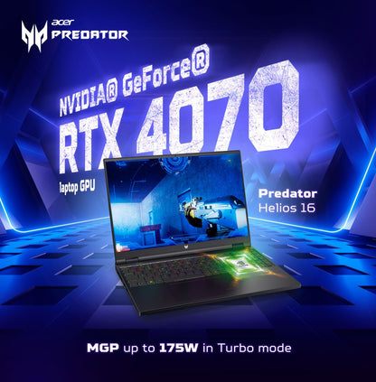 Acer Predator (2023) Core i9 13th Gen - (16 GB/1 TB SSD/Windows 11 Home/8 GB Graphics/NVIDIA GeForce RTX 4070) PH16-71 Gaming Laptop - 16 Inch, Abyssal Black, 2.6 Kg