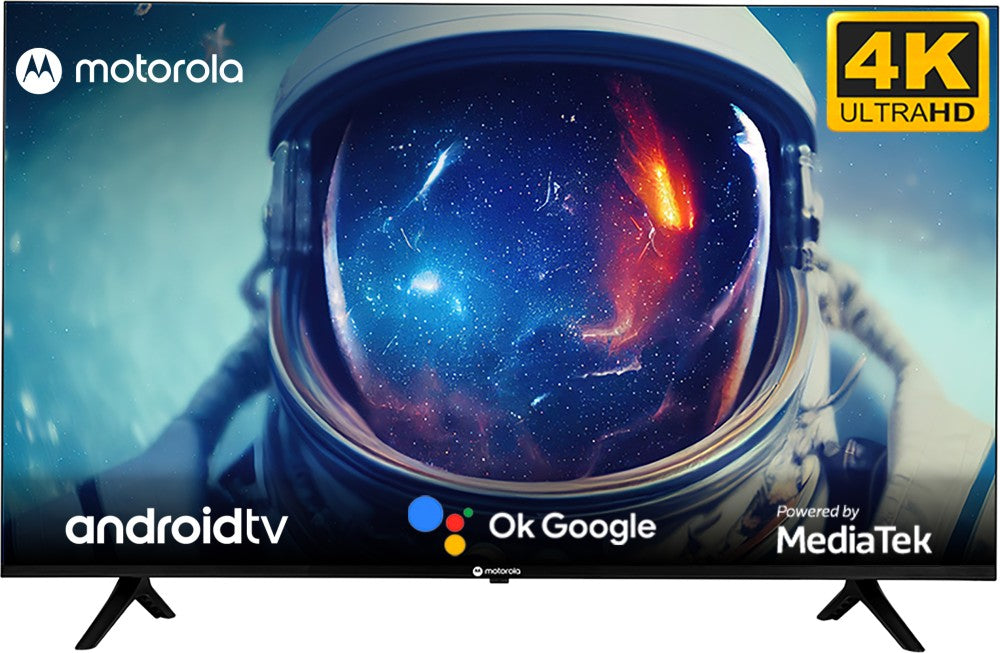 MOTOROLA Envision 140 cm (55 inch) Ultra HD (4K) LED Smart Android TV with Bezel-Less Design, Google Voice Assistant, and Dolby Audio (2023) - 55UHDADMXSBE