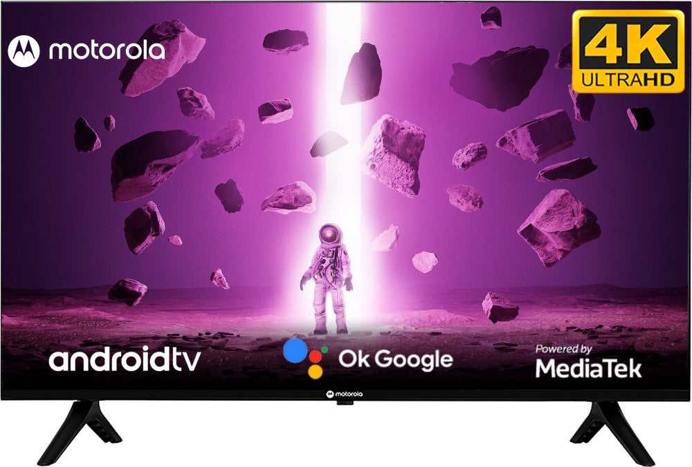 MOTOROLA Envision 109 cm (43 inch) Ultra HD (4K) LED Smart Android TV with Bezel-Less Design, Google Voice Assistant, and Dolby Audio (2023) - 43UHDADMXSBE