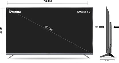 डायनोरा सिग्मा 80 सेमी (32 इंच) एचडी रेडी एलईडी स्मार्ट लिनक्स टीवी 30 वॉट बॉक्स स्पीकर और बेज़ल-लेस डिज़ाइन के साथ - DY-LD32H4S
