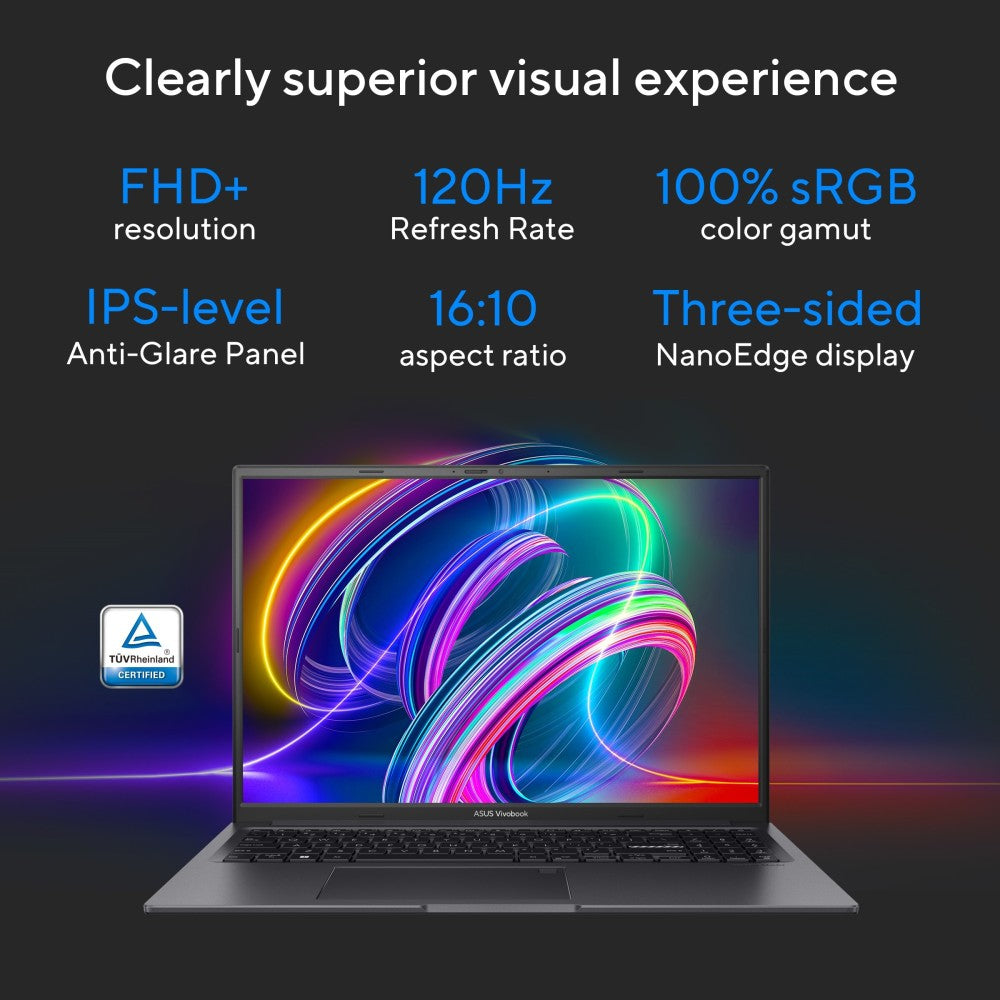 ASUS Vivobook 16X (2023) Intel H-Series Core i5 12th Gen - (16 GB/512 GB SSD/Windows 11 Home/4 GB ग्राफ़िक्स/NVIDIA GeForce RTX 3050/120 Hz) K3605ZC-MB541WS क्रिएटर लैपटॉप - 16 इंच, इंडी ब्लैक , 1.80 किग्रा, एमएस ऑफिस के साथ