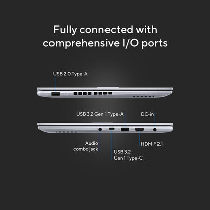 ASUS Vivobook 14X OLED (2023) Intel H-Series Core i5 13th Gen - (16 GB/512 GB SSD/Windows 11 Home/4 GB ग्राफ़िक्स/NVIDIA GeForce RTX 2050/90 Hz) K3405VFB-KM542WS क्रिएटर लैपटॉप - 14 इंच, कूल चांदी, 1.40 किग्रा, एमएस ऑफिस के साथ