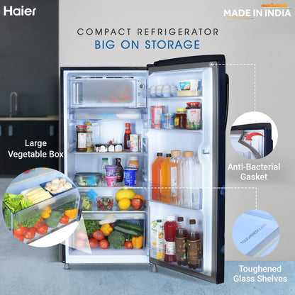 Haier 185 L Direct Cool Single Door 2 Star Refrigerator - Marine Peony, HED-19TMF-N