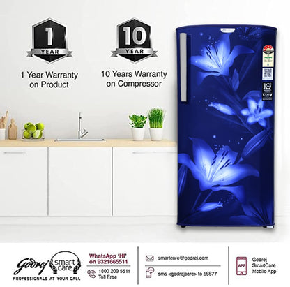 Godrej 180 L Direct Cool Single Door 4 Star Refrigerator - Blush Blue, RD EDGENEO 207D THF BH BL