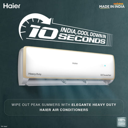 Haier Heavy Duty 2023 Model 1.6 Ton 5 Star Split Inverter Frost Self-Clean, Triple Inverter Plus Technology, Cooling at Extreme Temperature, Hyper PCB AC  - White - HS19E-TXG5BE-INV/HU19-5BE-INV, Copper Condenser