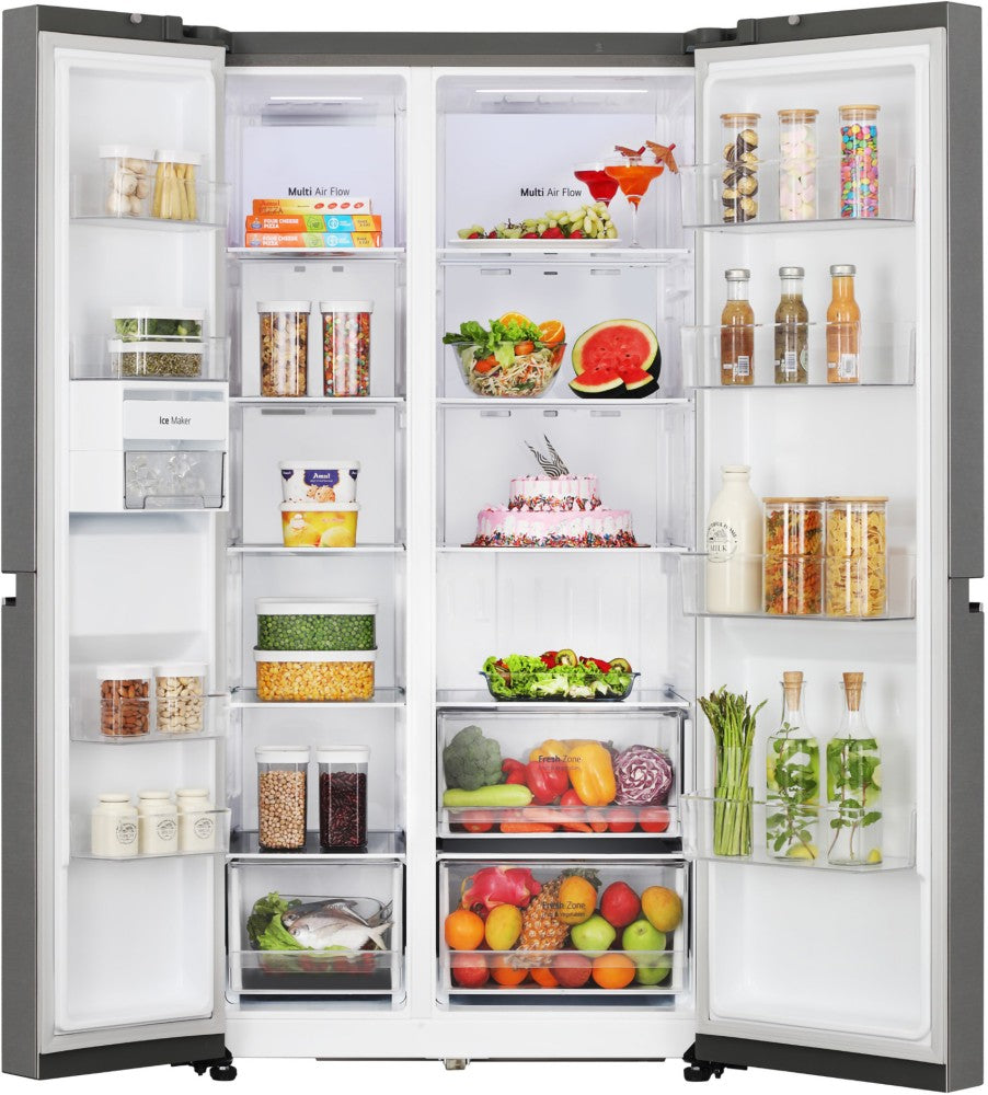 LG 655 L Frost Free Side by Side Refrigerator - Dazzle Steel, GL-B257HDSY