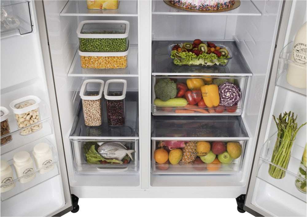 LG 655 L Frost Free Side by Side Refrigerator - Dazzle Steel, GL-B257HDSY