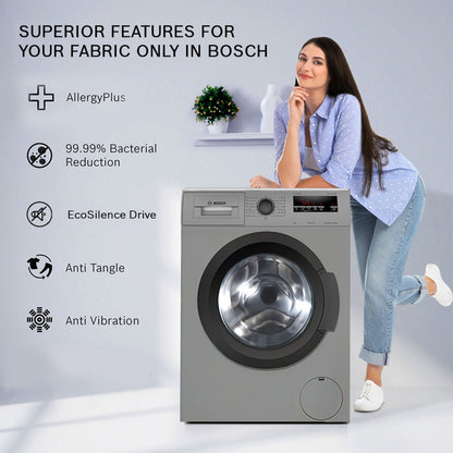 BOSCH 6 kg Drive Motor, Anti Tangle, Anti Vibration Fully Automatic Front Load Washing Machine Silver - WLJ2016TIN