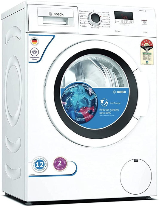 BOSCH 6 kg Drive Motor, Anti Tangle, Anti Vibration Fully Automatic Front Load Washing Machine with In-built Heater White - WLJ16061IN