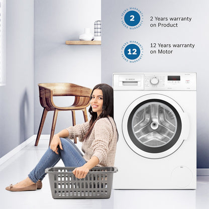 BOSCH 6.5 kg Drive Motor, Anti Tangle, Anti Vibration Fully Automatic Front Load Washing Machine with In-built Heater White - WLJ2006EIN