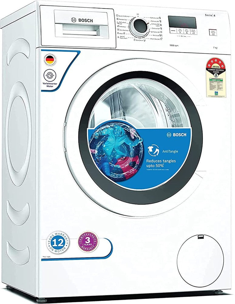 BOSCH 7 kg Drive Motor, Anti Tangle, Anti Vibration Fully Automatic Front Load Washing Machine with In-built Heater White - WAJ2006EIN