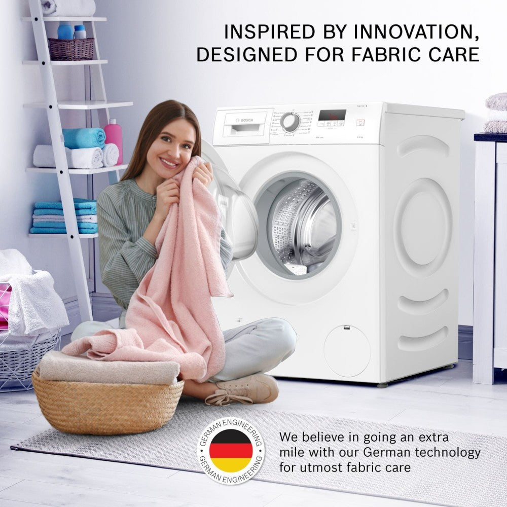 BOSCH 6 kg Drive Motor, Anti Tangle, Anti Vibration Fully Automatic Front Load Washing Machine with In-built Heater White - WLJ16061IN