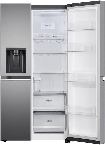 LG 635 L Frost Free Side by Side Refrigerator - Shiny Steel, GL-L257CPZX